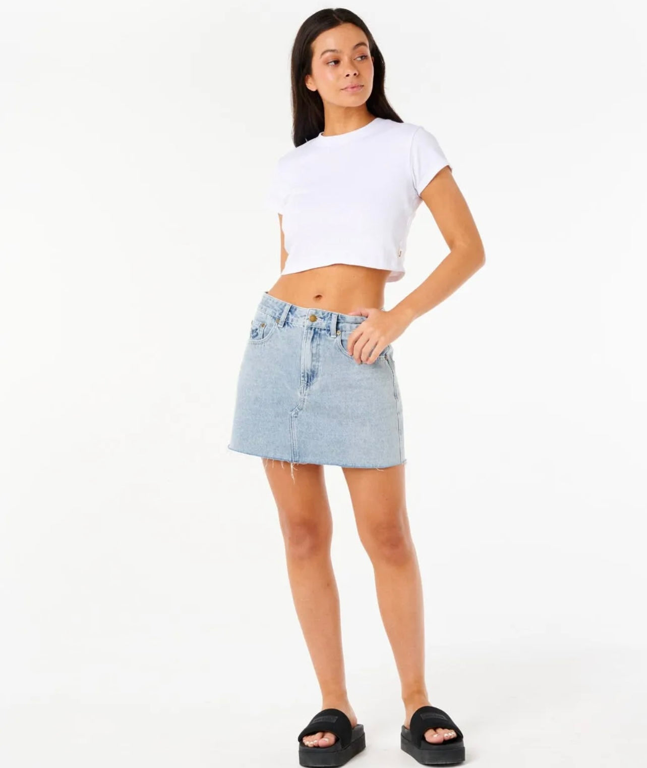 Rip Curl Tabby Denim Mini Skirt - Vintage Blue