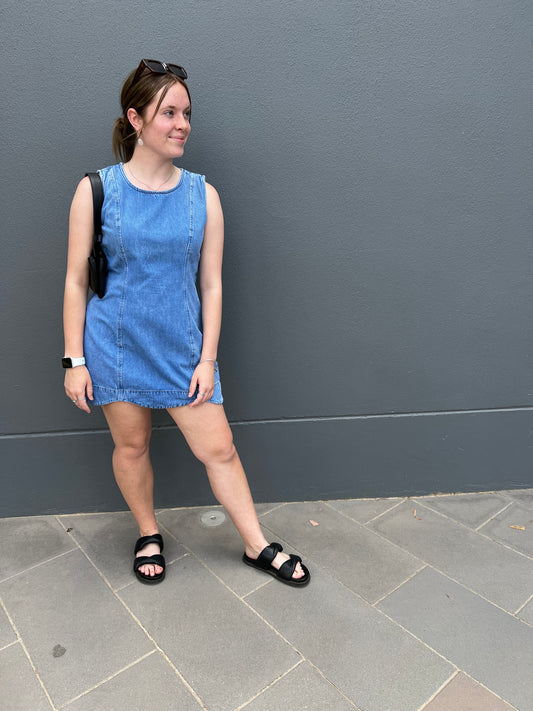 Ally Denim Dress - Mid Blue