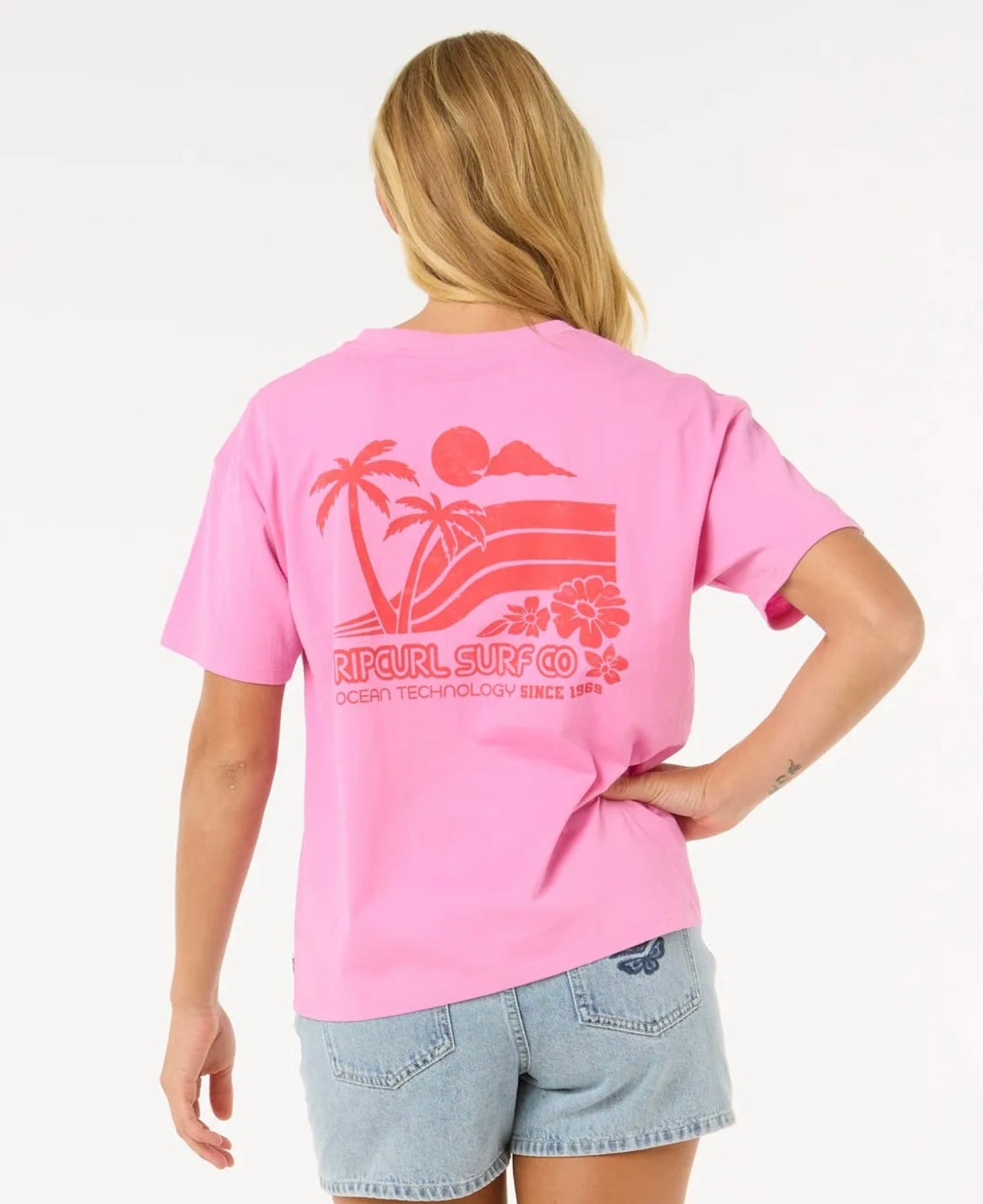 Rip Curl Ocean Tech Relaxed Tee - Pink