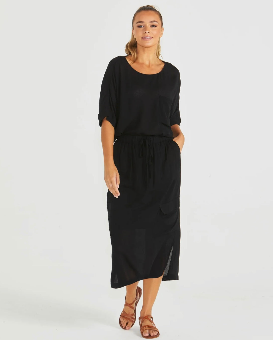 Sass Raga Cargo Skirt - Black