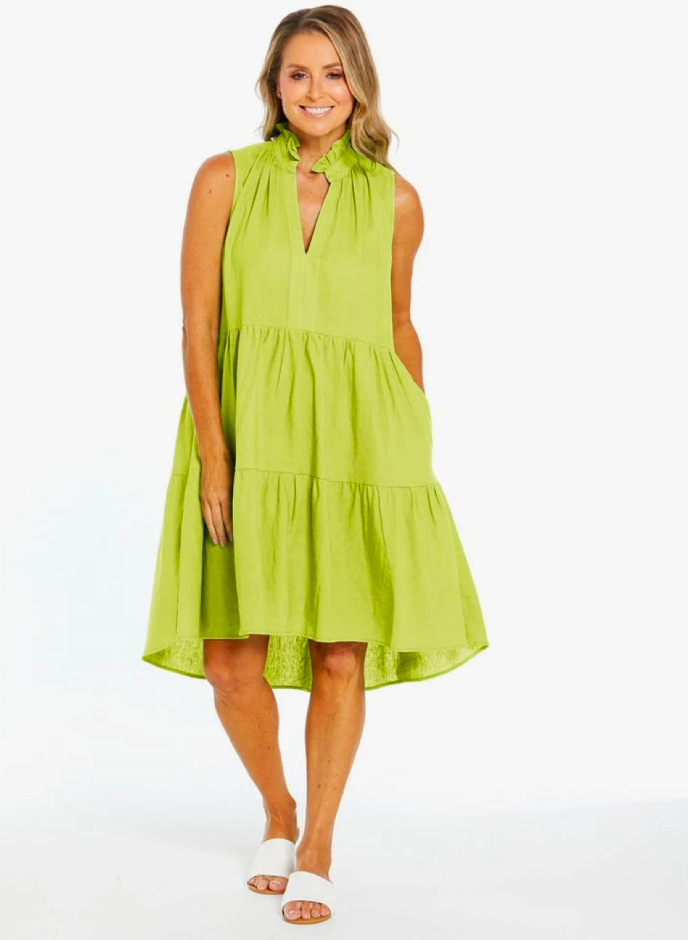 Betty Basics Libby Dress - Lime