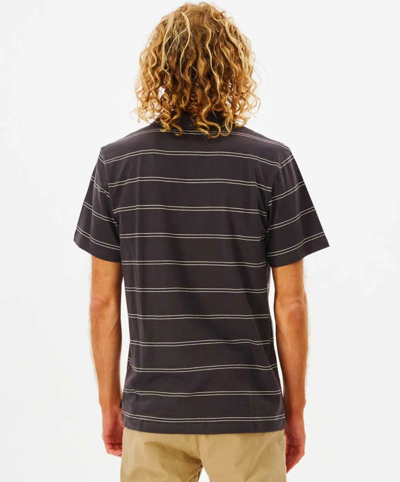 Rip Curl Plain Stripe Polo - Washed Black