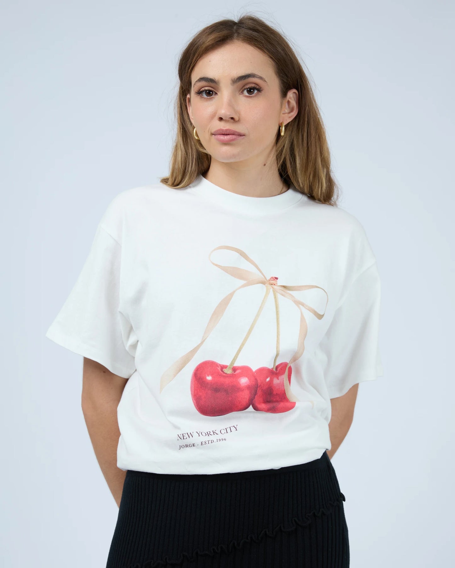 Jorge Cherry Tee - White