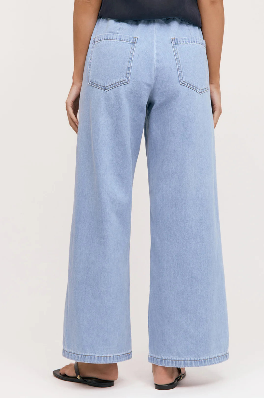 Romy Drawstring Denim Pant - Light Denim