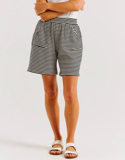 Betty Basics Harvard Short - Cream/Black Stripe