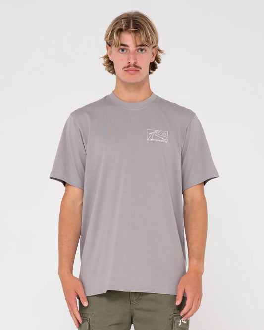 Rusty Boxed Out Short Sleeve Tee- Frost Grey