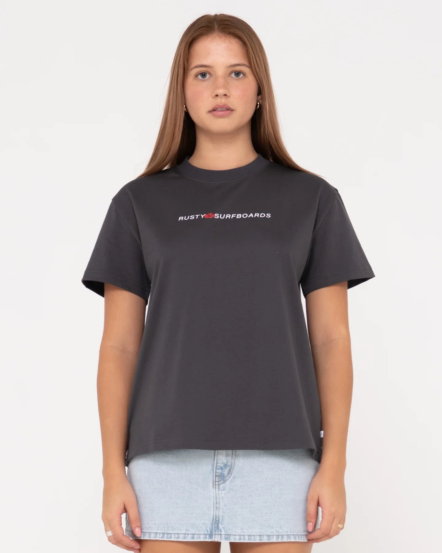 Rusty Jill Standard Fit Tee - Washed Black