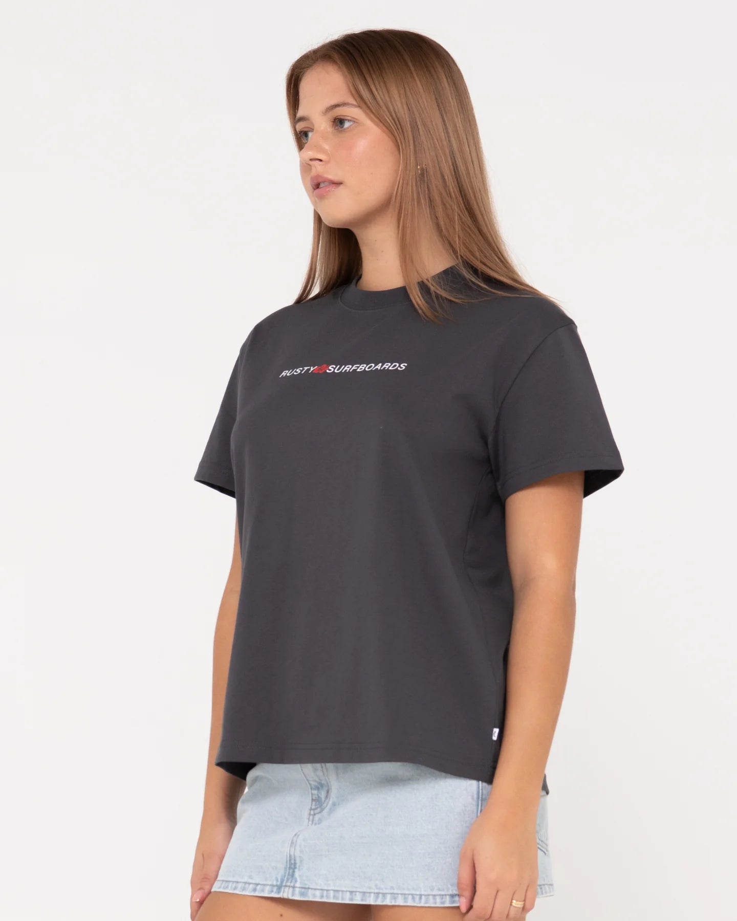 Rusty Jill Standard Fit Tee - Washed Black