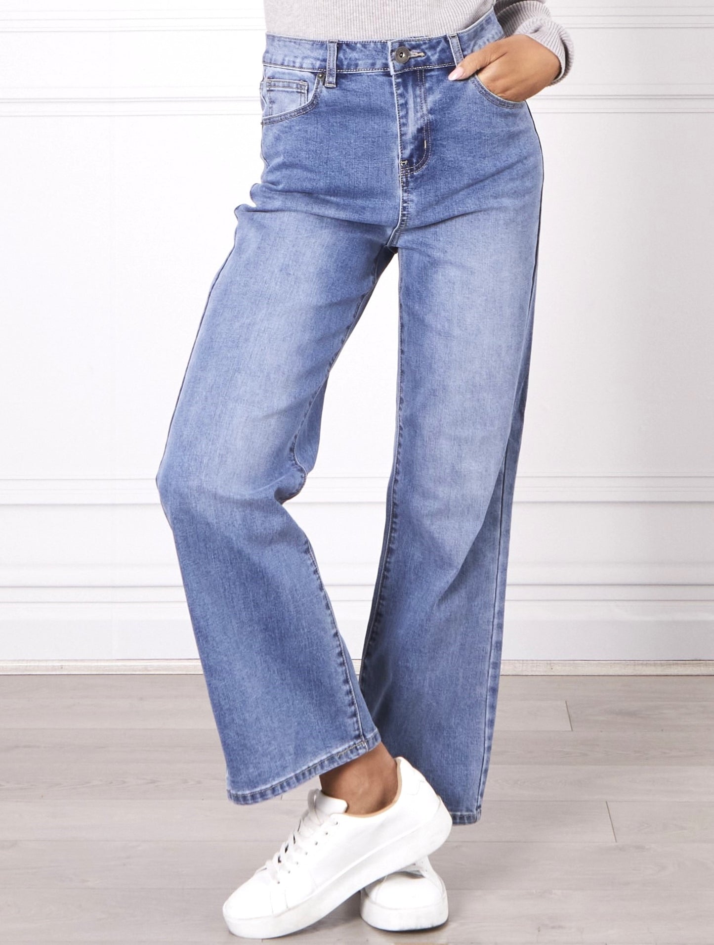 Monaco Demi Wideleg Jean - Blue