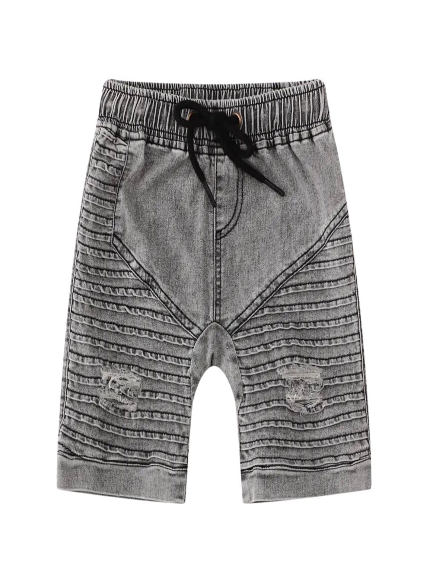 Cracked Soda Deisel Detailed Shorts- Ash