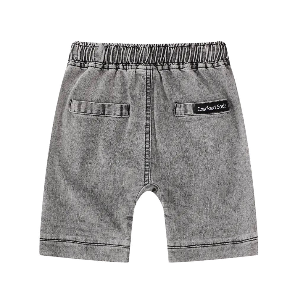 Cracked Soda Deisel Detailed Shorts- Ash